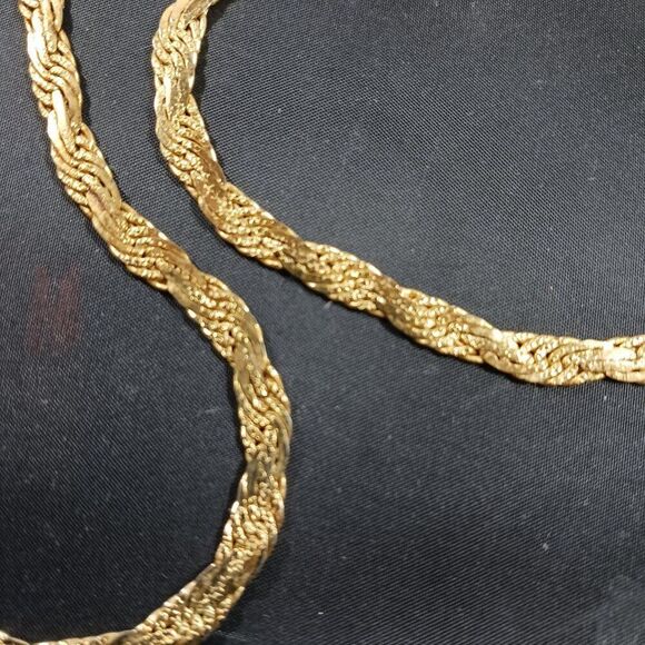 Vintage 80's Gold Tone Long Chain Thick Necklace - Picture 6 of 11